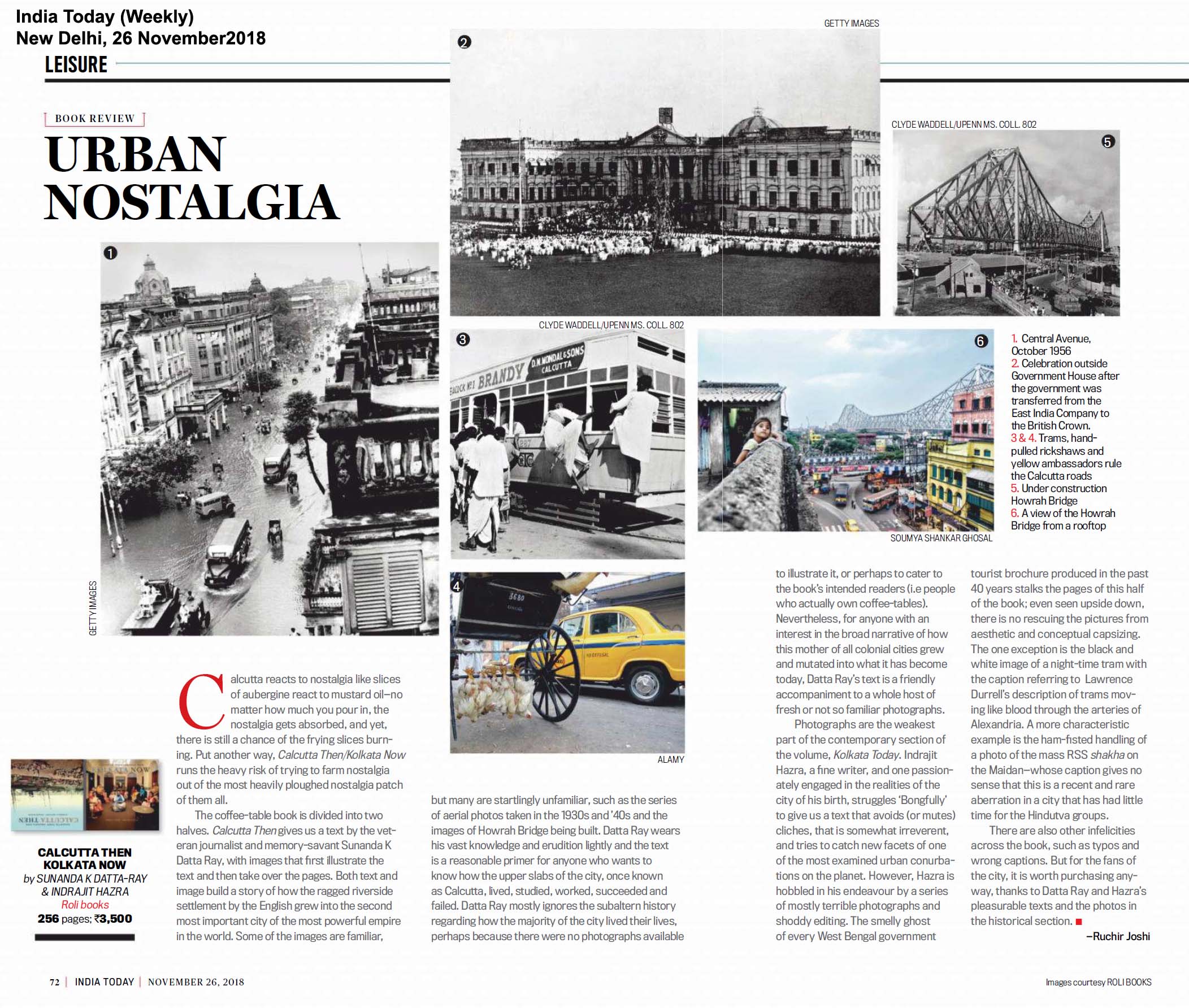 CALCUTTA THEN KOLKATA NOW, India Today (Weekly), New Delhi, Nov2618.jpg